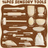 25PCS Set, Counting Hammering Hiawbon Wooden Sensory Bin Tools for Toddlers, Wooden Pretend Play Sensory Tools