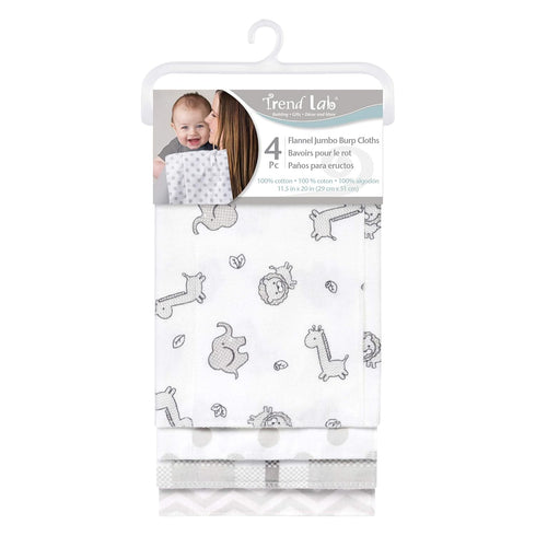 4 Pack 100% 30 30 Safari Chevron Blankets-Safari, Dot, Plaid and Chevron Prints, Gray, White, Cotton Flannel, in x
