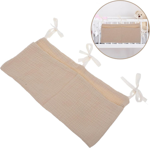 YARNOW Stroller Organizer Bag with Double Cotton Pockets, Portable Hanging Storage Bag for Diapers, Milk Bottles