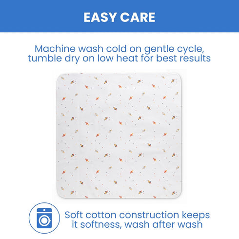 Delta Children 100% Cotton Flannel Baby Receiving Blankets for Girls and Boys, 30x30 Inches (Pack of 4), Space