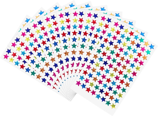 Pack of 960pcs 1cm Self Adhesive Assorted Colors Shiny Sparkle Star Stickers for Students Rewards, Teachers Supplies