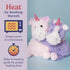 warmies Hugs Duo, Microwavable & Weighted Stuffed Animals, Unicorn - Heated Stuffed Animal Plushie for Warmth & Comfort
