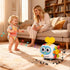 MoraBaby 1-3 6-in-1 Tummy Robot Musical Busy Cube for Toddlers Years Old, Montessori Activity Cube with Lights