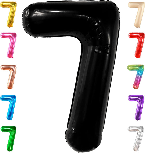 KatchOn Black 40 Inch Giant Number 7 Balloon for Birthday Decorations for 7 Year Old Boys & Girls