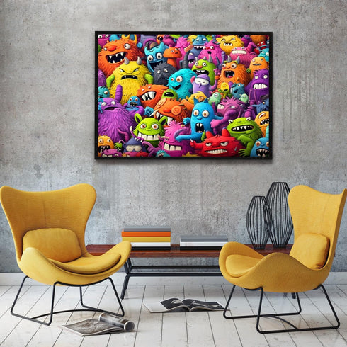 Jigsaw Puzzles for Adults, 1000 Piece Crazy Colorful Monsters Puzzle