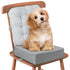Booster Seat for Kitchen Chair Dining Table with Comfy Backrest Pillow and Adjustable Safety Buckles,Non-Slip Kid