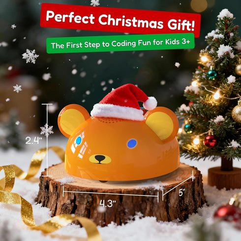 3-5, Apitor Robot Bear Screen-Free Coding Robot for Kids Ages First Coding Toy with Lights, Sounds & Alphabet Map, STEM