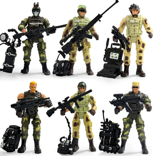 Baimiby Army Men Toy Soldiers, 6 Pcs Army Men Action Figure for Boy