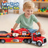 3 4 5 6 7, SpringFlower Extra Large Fire Truck Toys for Boys Girls with Racing Car and Helicopter, Lights, Sounds, Semi