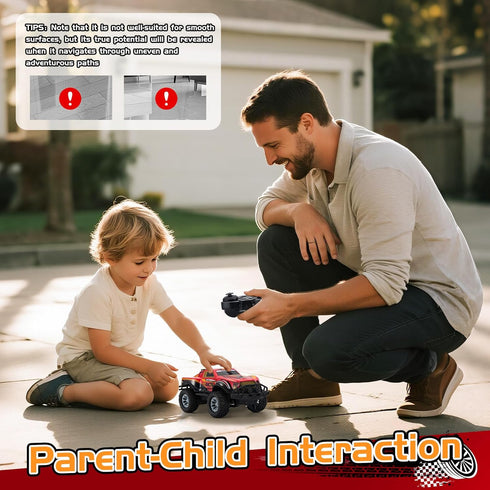 2.4GHz 1:20 Remote Control Cool Off-Road Vehicle Truck, RC Car with LED Lights, Scale Off-Road Vehicle, Red RC
