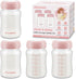 Breastmilk Storage Bottle Compatible with Spectra S1/S2/SG/9Plus /Motif Luna Flange, 4PCS Wide-Neck