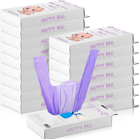 1600 Count Baby Disposable Diaper Bags Scented Diaper Sacks with Tie Handle