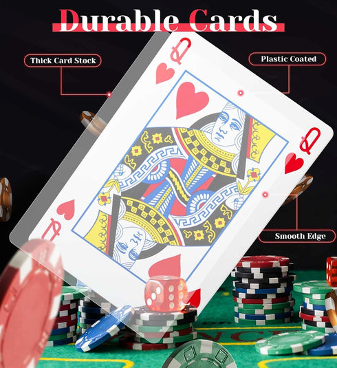 5X7 Inch BIERDORF Jumbo Playing Cards Deck of Cards Big Card Games for Families Oversized Casino Theme Party