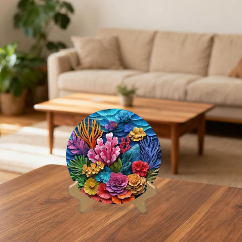 500 5MM (16.5"*16.5") Ruikiyart Piece Puzzles for Adults, Corals Wooden Jigsaw Puzzles, Sea Puzzle Unique Shape Gift