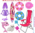 42Pcs Doll Clothes and Swimming Accessories for 12 inch Boy and Girl Dolls, Includes Bikini Swim Suit, Swim Trunks,