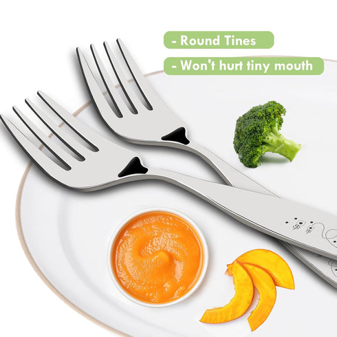 Lehoo Castle Kids Silverware, 6Pcs Toddler Utensils Set, Stainless Steel Forks, Spoons, Knives for Kids (Insect)