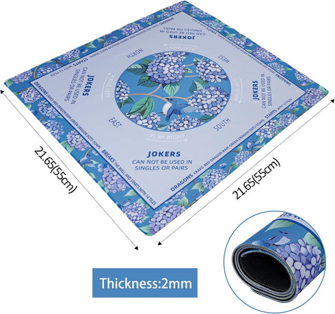 (21 21) Set, TIASUSAN Mini Mahjong Learning Mat x for Travel Mahjong Tile Anti-Slip, Noise-Reducing Mahjong Mat