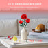 eafzv Set, 3 162 Mother's Day Flowers Bouquet Building Artificial Red Roses Botanical Collection Building Block