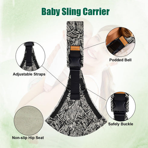 zgrdhw 2026 10-30 lbs Baby Sling Carrier New Toddler Carrier Lightweight and Portable Baby Sling with Adjustable Straps