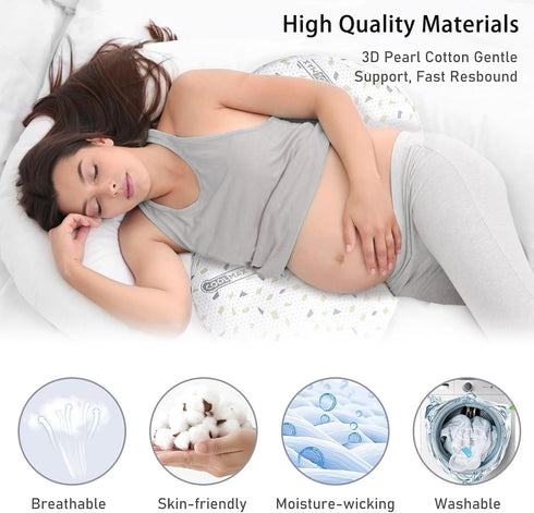 Coldew Pregnancy Pillows for Sleeping, Maternity Pillow for Pregnant Women, Soft Pregnancy Body Pillow with Detachable
