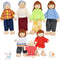Wooden Doll House People Set of 7 Miniature Figures and 2 Pets, Dollhouse Dolls Family Accessories for Kids