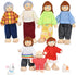 Wooden Doll House People Set of 7 Miniature Figures and 2 Pets, Dollhouse Dolls Family Accessories for Kids