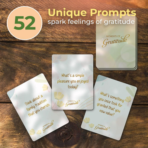 Moments of Gratitude Deck - 52 Cards for Positivity & Mindfulness - Uplifting Gifts and Journal Prompts