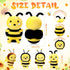 Aoriher 5 Pcs Bee Stuffed Animals — 1 Large Plush Bee and 4 Cute Baby Bees for Birthday Gifts and Decorations