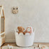 LemonRoad 15.8"L 15.8"W X13.8"H Closet White Round Basket Large Blanket Basket x Scalloped Woven Baskets Cotton Storage