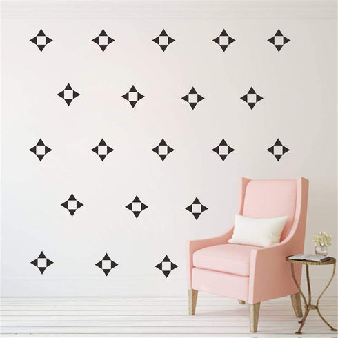 120 Pcs Triangle Wall Pattern Decal Vinyl Stickers for Kids Bedroom, Removable Decor, YMX56 (Black)