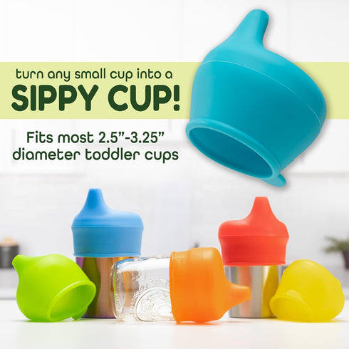 Healthy Sprouts 5 Pack Silicone Sippy Cup Lids - Spill Proof, Fits Any Cup, BPA-Free, Durable & Soft for Babies
