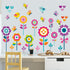 Flowers Wall Stickers for Kids Bedroom - Butterfly Bee Floral Decals for Girls Room, Classroom, Nursery, Playroom -