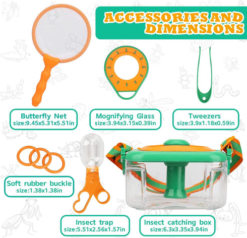 TOY Life Bug Catcher Kit for Kids - Bug Catching Kit with Butterfly Net, Magnifying Glass, Insect Catcher, Outdoor Toys