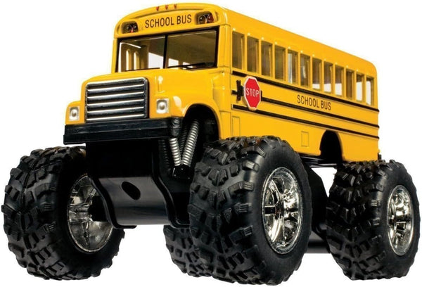 KinsFun 5" Monster School Bus Die Cast Metal Model, Pullback Action Toy Monster