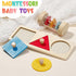 6-12 6-12 1 Toyssa Wooden Montessori Toys for Babies months with Rainbow Color and Mirror Spinning Drum/Baby Shape