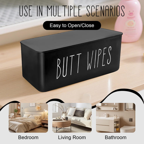 EQUNROY 7.48" 4.52" 2.75" (19x11.5x7cm) Baby Wipes Dispenser L x W x H - Flushable Wipes Container for Bathroom, Diaper