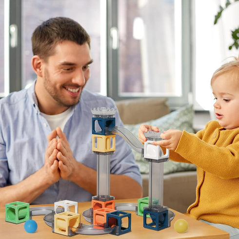 Marble Run for Kids Ages 4-8, 41 Pieces Magnetic Building Toy Stacking Block Sets, STEM Activities for Ages 5-7