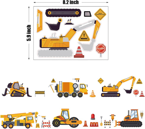 24 Sheets Construction Truck Stickers Make Your Own Truck Stickers Boys Birthday Party Favors Construction Themed