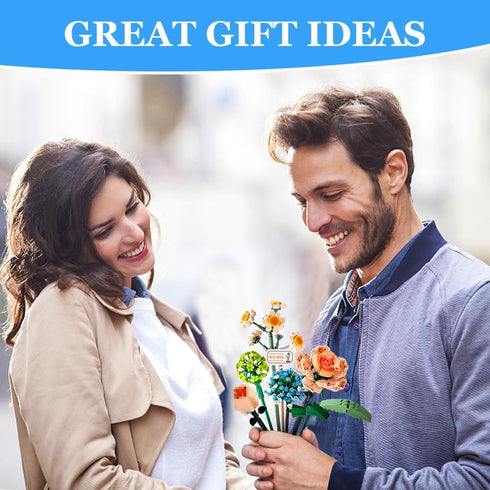 OSDUE Sets, 680 Mini Bricks Flower Bouquet Building Artificial Flowers, DIY Unique Decoration Home, Pieces Botanical