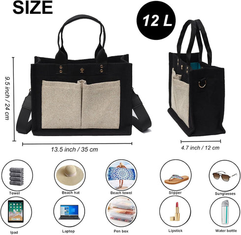 ESVAN Women's Multi-Functional Tote Bag - Stylish Crossbody for Work & Travel