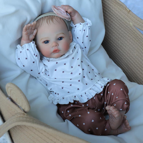 18 Inch 3+ KSBD Reborn Baby Dolls - Realistic Baby Doll Girl, Real Life Baby Dolls with Cute Soft Vinyl Body, Real Baby