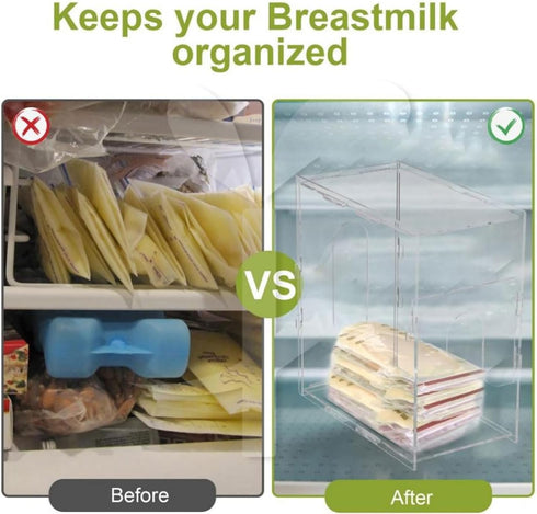 Compact Breast Milk Storage Tower - Transparent Container for Easy Organization