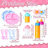 15Pcs Set,Pretend Baby Doll Accessories Magic Bottle Play Feeding Toy with Juice Milk Bottles,Sippy Cups,Pacifiers,Bowl