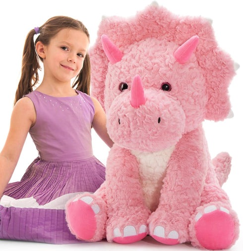 Tezituor Large Pink Dinosaur Stuffed Animals, 24inch Large Stuffed Dinosaur Plush Toys