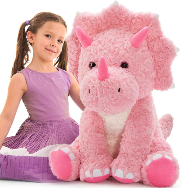 Tezituor Large Pink Dinosaur Stuffed Animals, 24inch Large Stuffed Dinosaur Plush Toys