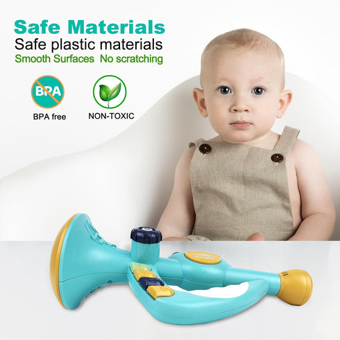 Little Trumpet Toy for Toddlers, Musical Educational Toys for Kids Ages 1-3, Infants Music Toys (Blue)