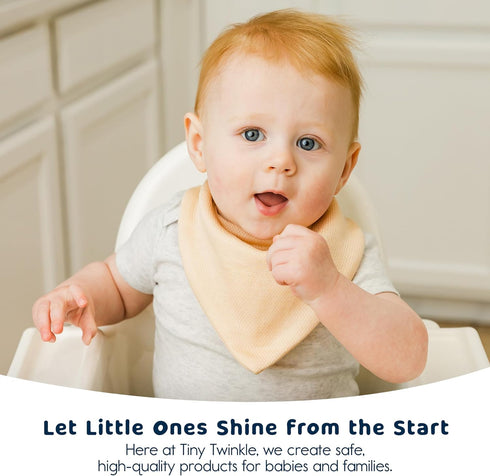 Water-Resistant Tiny Twinkle Bandana Bibs for Infants - Absorbent Teething Scarf