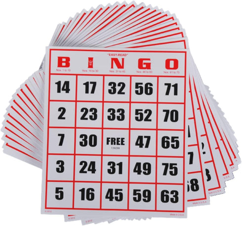 Regal Bingo - Easy Read Jumbo Bingo Cards, 50 Count, Perfect for Large Groups, Non-Repeating Set
