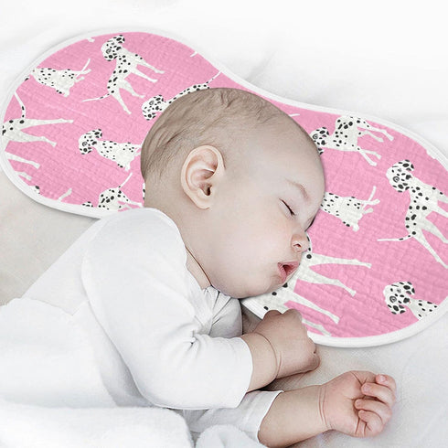 Dalmatian Dogs On Pink Muslin Burp Cloths for Baby, 2 Pack 100% Cotton Washcloths for Boy and Girl
