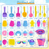 Fegalop 31PCS Set Set Beach Toys for Girls Kids, Collapsible Sand Bucket and Shovels with Watering Can, Ice Cream Cake